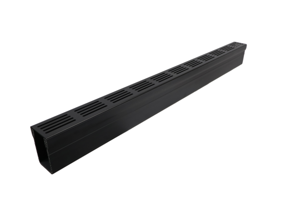 Afbeeldingen van Luxury drain met zwart aluminium rooster100 cm