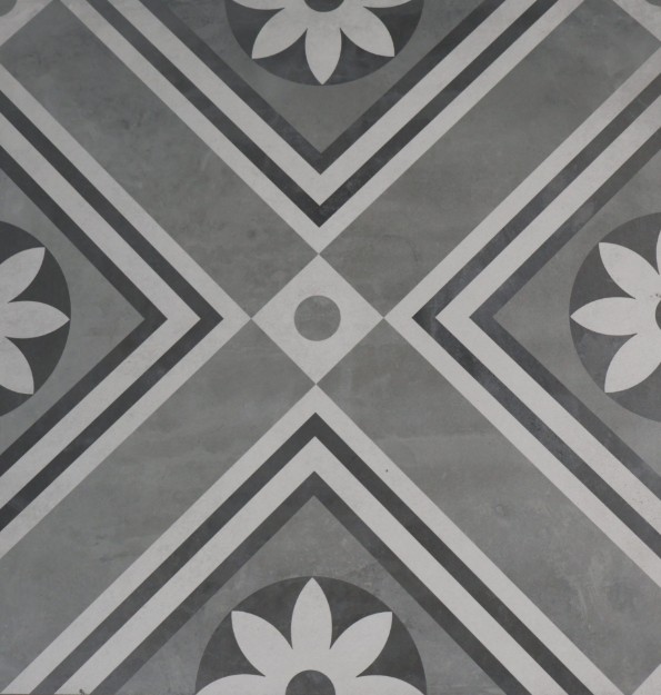 Afbeeldingen van Ri-Jo Ceramica Concrete Flower Decor 60x60x4
