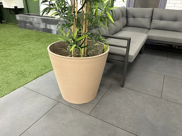 Afbeeldingen van Bloembak Ecostone Round Pot Taupe